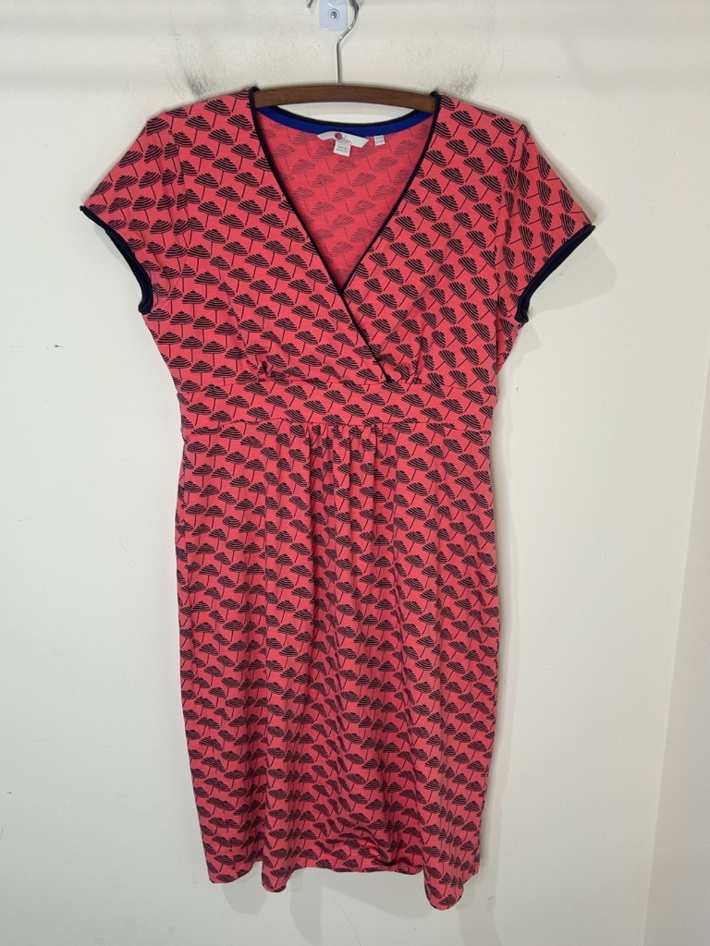 BODEN Umbrella Print Spring Faux Wrap Dress Size 10R - Picture 12 of 12